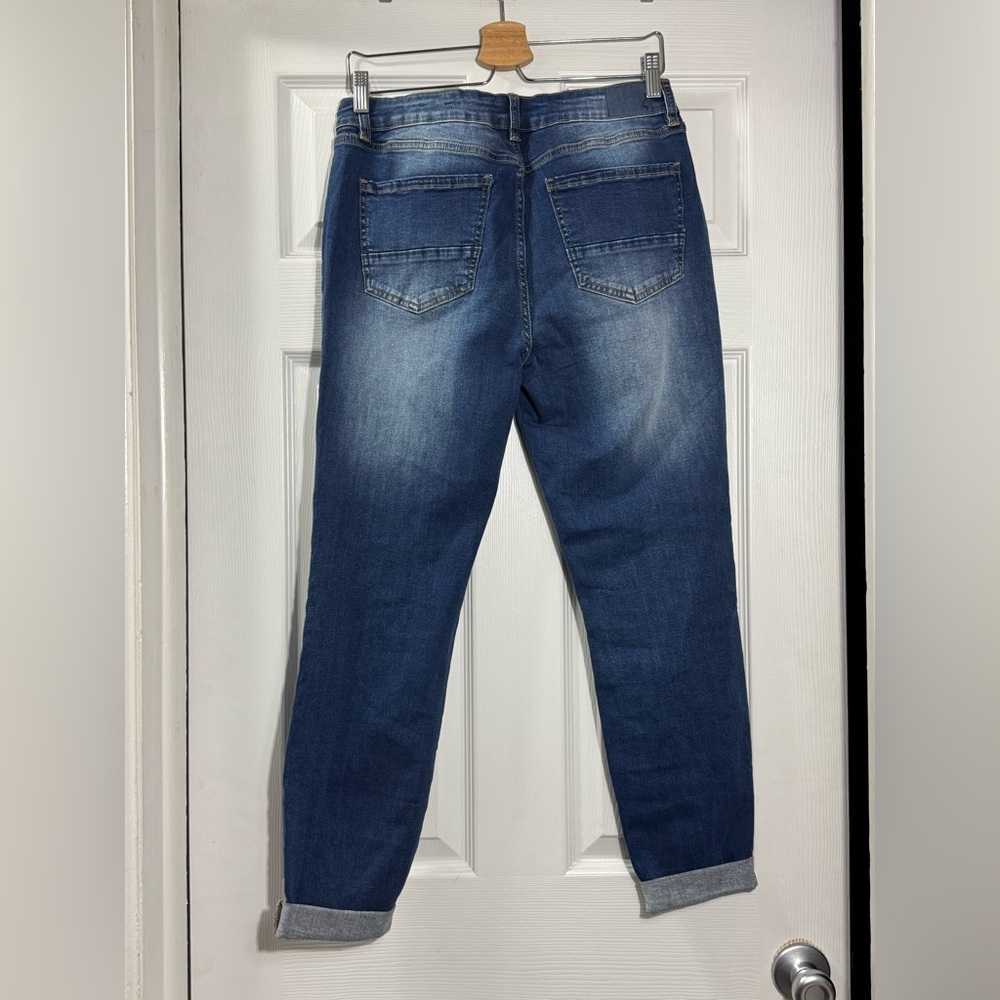 Resfeber Distressed Boyfriend Jeans Rolled Cuff Size 12 - Picture 2 of 5
